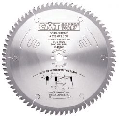 CMT Lame De Scie Circulaire 300 Mm 223.084.12M Lame De Scie Pour Corian Et PVC 300 X 30 X 84D
