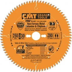 CMT Lame De Scie Circulaire 250 Mm 276.250.80M Lame Ultra Fine Pour Métaux Non Ferreux Et Composite 250 X 30 X 80D
