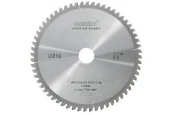 Metabo Accessoires Lame De Scie Circulaire 216 Mm 628066000 Lame De Scie Circulaire HW/CT 216x30, 60 FZ/TZ, 5° Neg.