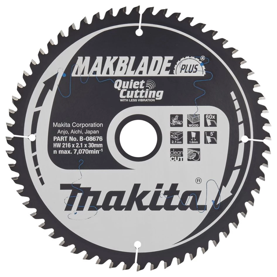 Makita Accessoires Lame De Scie Circulaire 216 Mm B-08676 Lame De Scie à Bois Makblade-Plus 216x30x2.1 60T 5G 3 Makita Accessoires Lame De Scie Circulaire 216 Mm B-08676 Lame De Scie à Bois Makblade-Plus 216x30x2.1 60T 5G