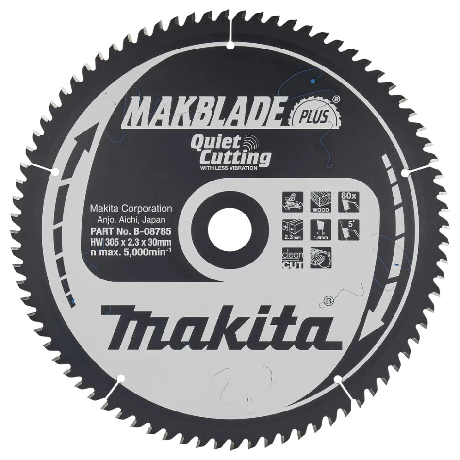 Makita Accessoires Lame De Scie Circulaire 305 Mm B-08785 Lame De Scie à Bois Makblade-Plus 305x30x2,3 80T 5g 3 Makita Accessoires Lame De Scie Circulaire 305 Mm B-08785 Lame De Scie à Bois Makblade-Plus 305x30x2,3 80T 5g