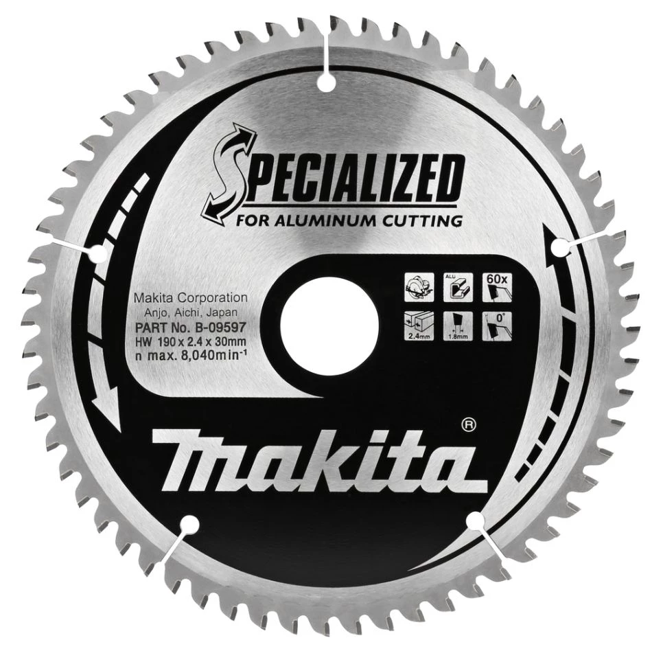 Makita Accessoires Lame De Scie Circulaire 190 Mm B-09597 Lame De Scie Circulaire Aluminium Spécialisé 190x30x2,4 60T 0g 3 Makita Accessoires Lame De Scie Circulaire 190 Mm B-09597 Lame De Scie Circulaire Aluminium Spécialisé 190x30x2,4 60T 0g