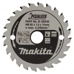 Makita Accessoires Lame De Scie Circulaire 085 Mm B-29430 Lame De Scie Stratifiée 85x15x1,0 24T 7g