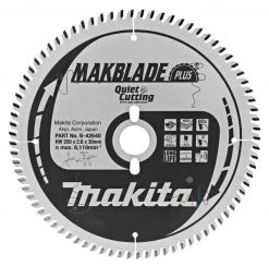Makita Accessoires Lame De Scie Circulaire 250 Mm B-42640 Lame De Scie De Table Pour Panneaux Mélaminés (MDF) Makblade-Plus 250x30x2,6 80T 5g