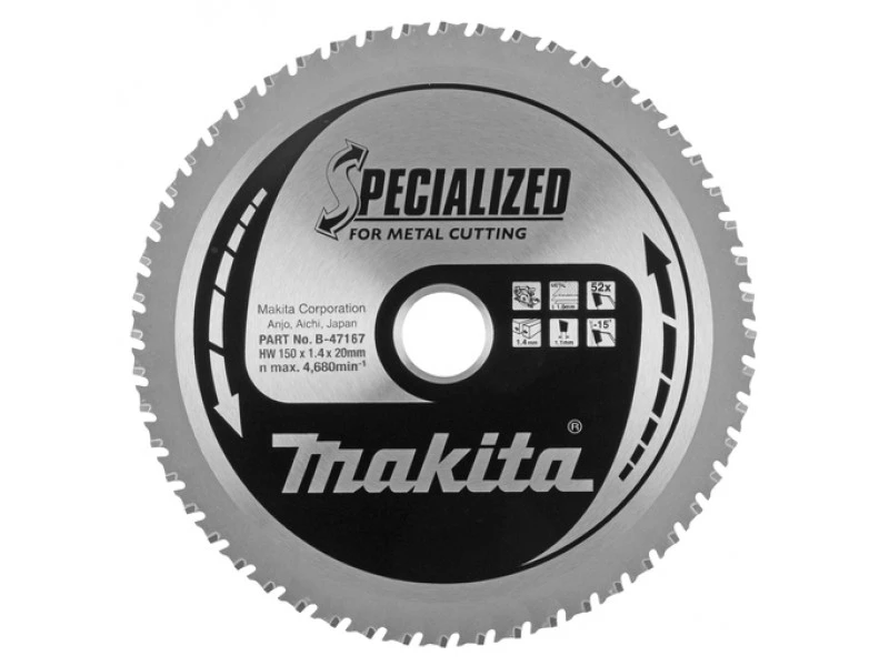 Makita Accessoires Lame De Scie Circulaire 150 Mm B-47167 Lame De Scie 150x20x52 Pour Tôles Fines à Partir De 1mm 3 Makita Accessoires Lame De Scie Circulaire 150 Mm B-47167 Lame De Scie 150x20x52 Pour Tôles Fines à Partir De 1mm