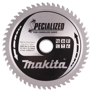 Makita Accessoires Lame De Scie Circulaire 150 Mm B-47189 Lame De Scie 150x20x52 Pour Aluminium, Cuivre, Laiton, Bronze, Métaux Non Ferreux, Trespa Et Plastique 3 Makita Accessoires Lame De Scie Circulaire 150 Mm B-47189 Lame De Scie 150x20x52 Pour Aluminium, Cuivre, Laiton, Bronze, Métaux Non Ferreux, Trespa Et Plastique