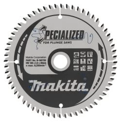 Makita Accessoires Lame De Scie Circulaire 165 Mm B-56720 Lame De Scie HM Spécialisée 165 X 20 X 60T épaisseur 1.40mm