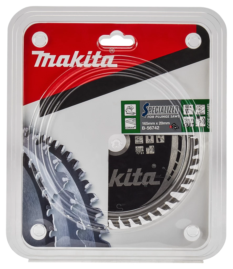 Makita Accessoires Lame De Scie Circulaire 165 Mm B-56742 Lame De Scie à Métaux Spécialisée Pour Plastique Et Corian 165X 20 X 2,0 48T 4 Makita Accessoires Lame De Scie Circulaire 165 Mm B-56742 Lame De Scie à Métaux Spécialisée Pour Plastique Et Corian 165X 20 X 2,0 48T – Image 2