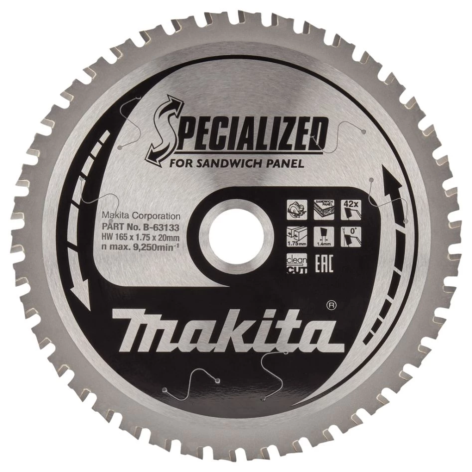 Makita Accessoires Lame De Scie Circulaire 165 Mm B-63133 Lame De Scie Circulaire Panneau Sandwich Spécialisé 165x20x1,75 42T 0G 3 Makita Accessoires Lame De Scie Circulaire 165 Mm B-63133 Lame De Scie Circulaire Panneau Sandwich Spécialisé 165x20x1,75 42T 0G
