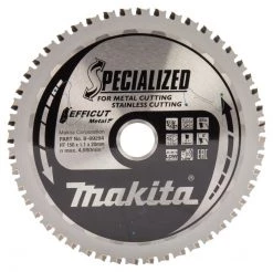Makita Accessoires Lame De Scie Circulaire 150 Mm B-69294 Lame De Scie Circulaire Acier Inoxydable Efficut 150 X 20 X 1,1 48T