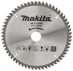 Makita Accessoires Lame De Scie Circulaire 210 Mm D-72986 Lame De Scie Circulaire Aluminium Standard 210x30x2,4 60T 5g