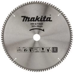 Makita Accessoires Lame De Scie Circulaire 305 Mm D-73025 Lame De Scie En Carbure De Tungstène Standard Aluminium 305 X 30 X 2,8 X 100T 5g