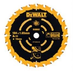 DeWalt Accessoires Lame De Scie Circulaire 184 Mm DT10302-QZ DT10302 HM Lame De Scie Circulaire 184 X 16 X 24T Pour Bois/MDF