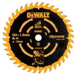 DeWalt Accessoires Lame De Scie Circulaire 184 Mm DT1668-QZ DT1668 HM Lame De Scie Circulaire 184 X 16 X 40T Pour Bois/MDF