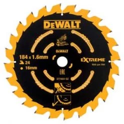 DeWalt Accessoires Lame De Scie Circulaire 184 Mm DT1669-QZ DT1669 HM Lame De Scie Circulaire 184 X 16 X 24T Pour Bois/MDF