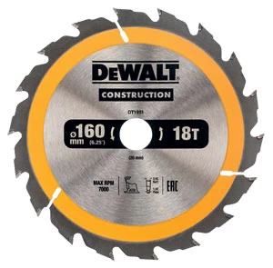 DeWalt Accessoires Lame De Scie Circulaire 160 Mm DT1931-QZ Lame De Scie Circulaire 160 X 20 Mm 18T ATB 20°. 3 DeWalt Accessoires Lame De Scie Circulaire 160 Mm DT1931-QZ Lame De Scie Circulaire 160 X 20 Mm 18T ATB 20°.