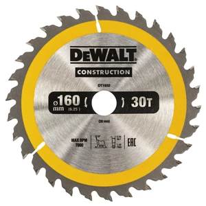 DeWalt Accessoires Lame De Scie Circulaire 160 Mm DT1932-QZ Lame De Scie Circulaire 160 X 20 Mm 30T ATB 10°. 3 DeWalt Accessoires Lame De Scie Circulaire 160 Mm DT1932-QZ Lame De Scie Circulaire 160 X 20 Mm 30T ATB 10°.
