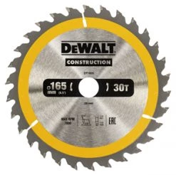 DeWalt Accessoires Lame De Scie Circulaire 165 Mm DT1935-QZ Lame De Scie Circulaire 165 X 20 Mm 30T ATB 10°