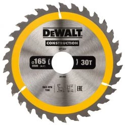 DeWalt Accessoires Lame De Scie Circulaire 165 Mm DT1937-QZ Lame De Scie Circulaire 165 X 30 Mm 30T ATB 10°.