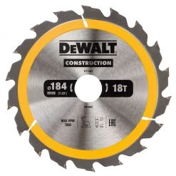 DeWalt Accessoires Lame De Scie Circulaire 184 Mm DT1941-QZ Lame De Scie Circulaire 184 X 30 Mm 18T ATB 20°.