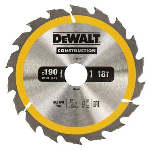 DeWalt Accessoires Lame De Scie Circulaire 190 Mm DT1943-QZ Lame De Scie Circulaire 190 X 30 Mm 18T ATB 20°. 3 DeWalt Accessoires Lame De Scie Circulaire 190 Mm DT1943-QZ Lame De Scie Circulaire 190 X 30 Mm 18T ATB 20°.