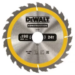 DeWalt Accessoires Lame De Scie Circulaire 190 Mm DT1944-QZ Lame De Scie Circulaire 190 X 30 Mm 24T ATB 16°.