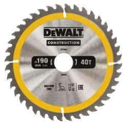DeWalt Accessoires Lame De Scie Circulaire 190 Mm DT1945-QZ Lame De Scie Circulaire De 190 X 30 Mm 40T ATB 10°.