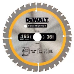 DeWalt Accessoires Lame De Scie Circulaire 165 Mm DT1950-QZ Lame De Scie Circulaire 165 X 20 Mm 36T FTOP 3°