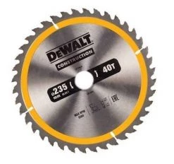 DeWalt Accessoires Lame De Scie Circulaire 235 Mm DT1955-QZ Lame De Scie Circulaire 235 X 30 Mm 40T ATB 10°