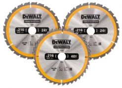 DeWalt Accessoires Lame De Scie Circulaire 216 Mm DT1962-QZ Lame De Scie Circulaire 216 X 30 Mm 3-Pack DT1952-QZ + DT1953-QZ