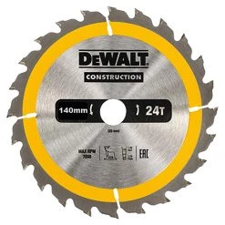 DeWalt Accessoires Lame De Scie Circulaire 140 Mm DT20434-QZ Lame De Scie Circulaire 140 X 20 Mm 24T ATB 10°.