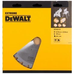 DeWalt Accessoires Lame De Scie Circulaire 216 Mm DT4310-QZ DT4310 Lame De Scie HM 216 X 30 X 24T Biseau SupÃ©rieur AlternÃ© NÃ©gatif De 5Â°.