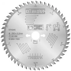 DeWalt Accessoires Lame De Scie Circulaire 250 Mm DT4345-QZ Lame De Scie CZB 250 X 30 Trespa