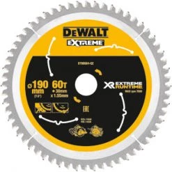 DeWalt Accessoires Lame De Scie Circulaire 190 Mm DT99564-QZ XR Lame De Scie 190mm X 30mm 60T CSB
