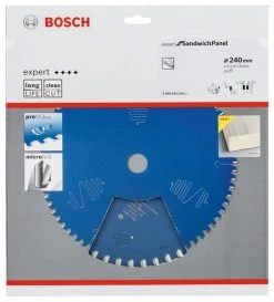 Bosch Bleu Accessoires Lame De Scie Circulaire 240 Mm Lame De Scie Circulaire Au Carbure Expert Pour Panneau Sandwich 240 X 30 X 48T 2608644