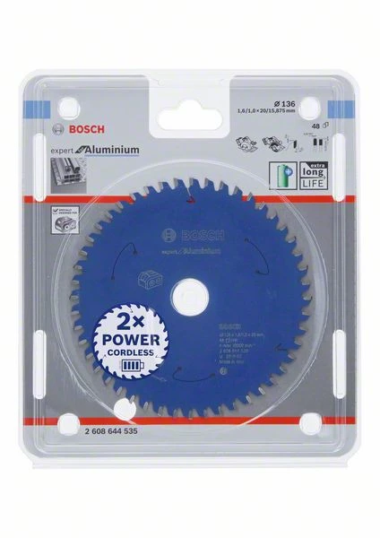 Bosch Bleu Accessoires Lame De Scie Circulaire 136 Mm Lame De Scie Circulaire Carbure Aluminium Expert Pour Scies Sans Fil 136 X 20 X T48 2608644535 3 Bosch Bleu Accessoires Lame De Scie Circulaire 136 Mm Lame De Scie Circulaire Carbure Aluminium Expert Pour Scies Sans Fil 136 X 20 X T48 2608644535