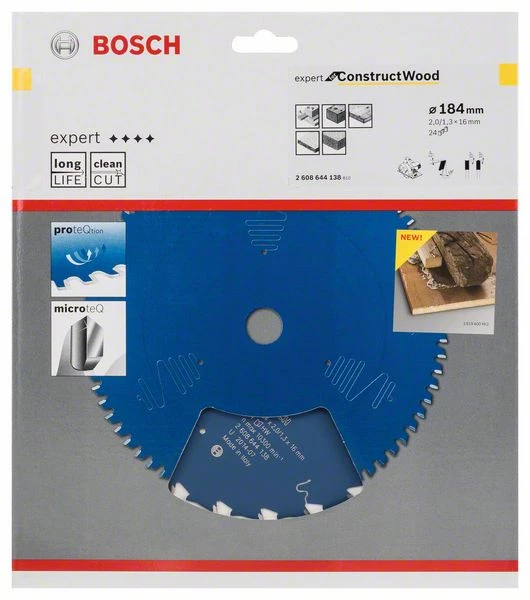 Bosch Bleu Accessoires Lame De Scie Circulaire 184 Mm Lame De Scie Circulaire Carbure Expert Pour Bois De Construction 184 X 16 X 24T 2608644138 3 Bosch Bleu Accessoires Lame De Scie Circulaire 184 Mm Lame De Scie Circulaire Carbure Expert Pour Bois De Construction 184 X 16 X 24T 2608644138