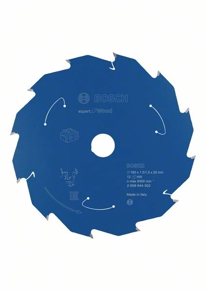 Bosch Bleu Accessoires Lame De Scie Circulaire 160 Mm Lame De Scie Circulaire En Carbure Expert En Bois Pour Scies Sans Fil 160 X 20 X T12 2608644502 4 Bosch Bleu Accessoires Lame De Scie Circulaire 160 Mm Lame De Scie Circulaire En Carbure Expert En Bois Pour Scies Sans Fil 160 X 20 X T12 2608644502 – Image 2