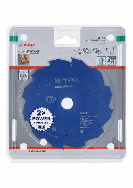 Bosch Bleu Accessoires Lame De Scie Circulaire 160 Mm Lame De Scie Circulaire En Carbure Expert En Bois Pour Scies Sans Fil 160 X 20 X T12 2608644502 3 Bosch Bleu Accessoires Lame De Scie Circulaire 160 Mm Lame De Scie Circulaire En Carbure Expert En Bois Pour Scies Sans Fil 160 X 20 X T12 2608644502
