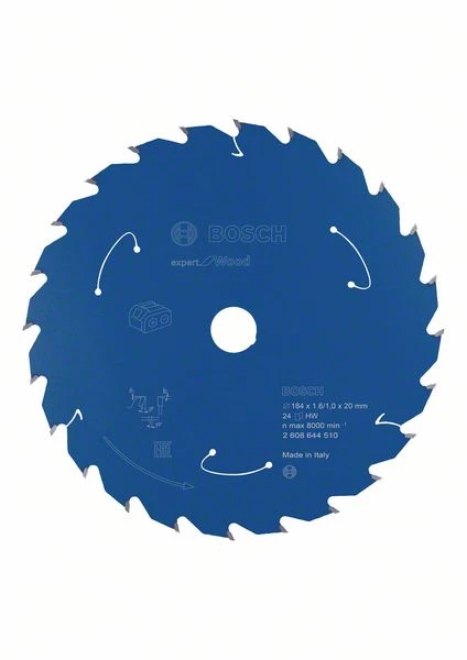 Bosch Bleu Accessoires Lame De Scie Circulaire 184 Mm Lame De Scie Circulaire En Carbure Expert En Bois Pour Scies Sans Fil 184 X 20 X T24 2608644510 4 Bosch Bleu Accessoires Lame De Scie Circulaire 184 Mm Lame De Scie Circulaire En Carbure Expert En Bois Pour Scies Sans Fil 184 X 20 X T24 2608644510 – Image 2