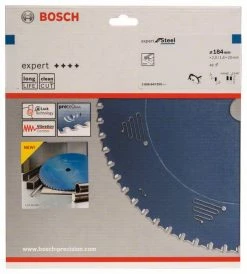 Bosch Bleu Accessoires Lame De Scie Circulaire 184 Mm Lame De Scie Circulaire En Carbure Expert Pour Acier 184 X 20 X 48T 2608643055