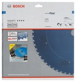Bosch Bleu Accessoires Lame De Scie Circulaire 230 Mm Lame De Scie Circulaire En Carbure Expert Pour Acier 230 X 25.4 X 48T 2608643058