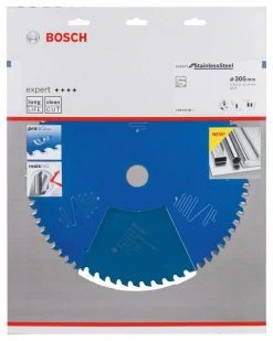 Bosch Bleu Accessoires Lame De Scie Circulaire 305 Mm Lame De Scie Circulaire En Carbure Expert Pour Acier Inoxydable 305 X 25,4 X 60T 2608644285
