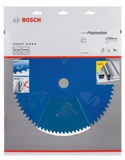 Bosch Bleu Accessoires Lame De Scie Circulaire 355 Mm Lame De Scie Circulaire En Carbure Expert Pour Acier Inoxydable 355 X 25,4 X 90T 2608644282