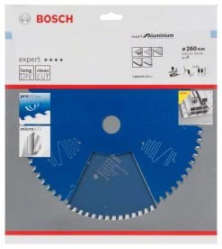Bosch Bleu Accessoires Lame De Scie Circulaire 260 Mm Lame De Scie Circulaire En Carbure Expert Pour Aluminium 260 X 30 X 80T 2608644113