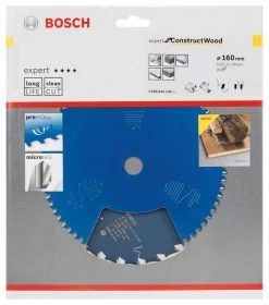 Bosch Bleu Accessoires Lame De Scie Circulaire 160 Mm Lame De Scie Circulaire En Carbure Expert Pour Bois De Construction 160 X 20 X 24T 2608644136