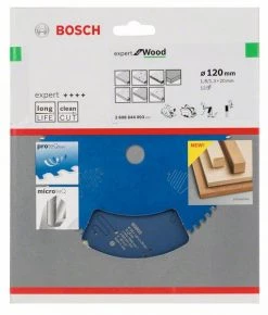Bosch Bleu Accessoires Lame De Scie Circulaire 120 Mm Lame De Scie Circulaire En Carbure Expert Pour Le Bois 120 X 20 X 12T 2608644003