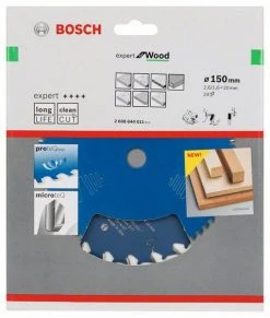 Bosch Bleu Accessoires Lame De Scie Circulaire 150 Mm Lame De Scie Circulaire En Carbure Expert Pour Le Bois 150 X 20 X 24T 2608644011