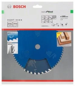 Bosch Bleu Accessoires Lame De Scie Circulaire 160 Mm Lame De Scie Circulaire En Carbure Expert Pour Le Bois 160 X 20 X 36T 2608644014