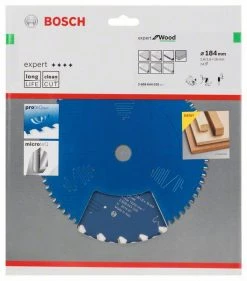 Bosch Bleu Accessoires Lame De Scie Circulaire 184 Mm Lame De Scie Circulaire En Carbure Expert Pour Le Bois 184 X 16 X 24T 2608644035